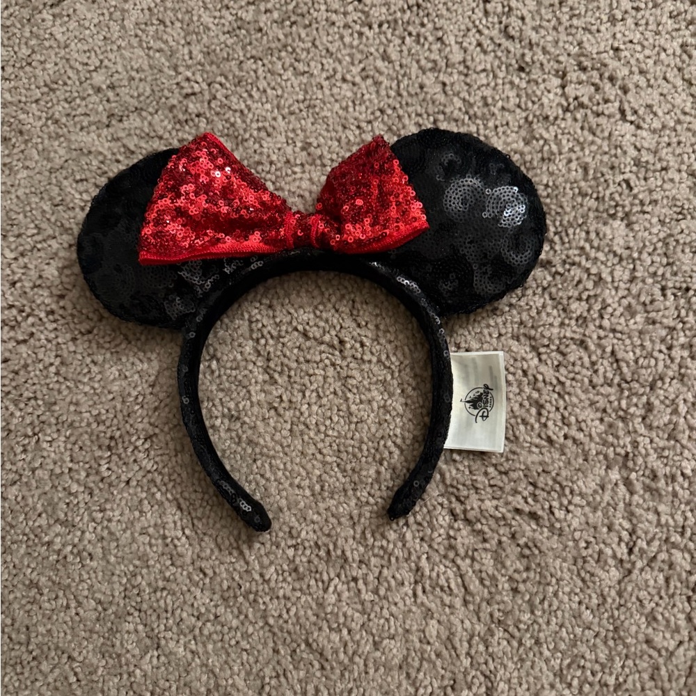 Disney Black and Red Sequin Ear Headband